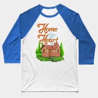 home is where your heart art pixel Baseball T-Shirt